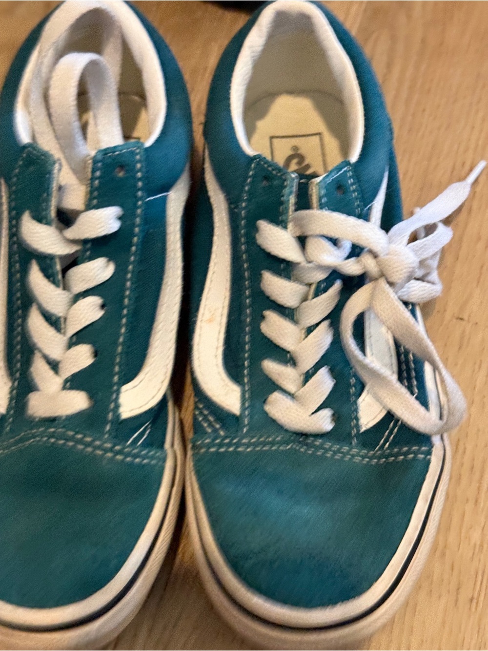 Vans Teal Kids Low-Top Sneakers with White Stripe